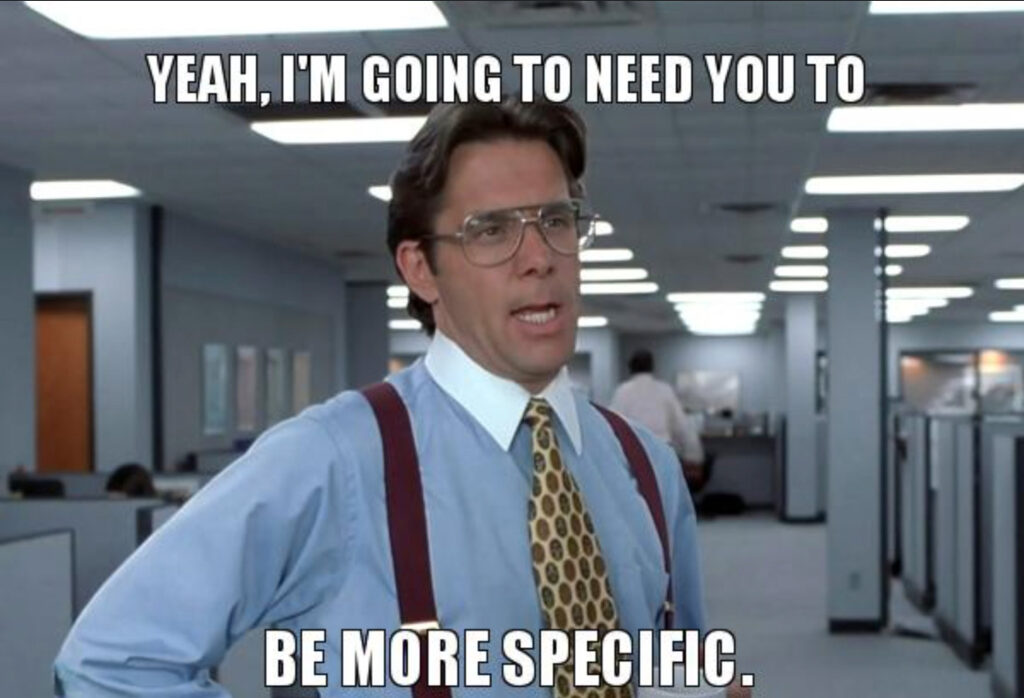 be-specific-meme-for-writing-website-bio